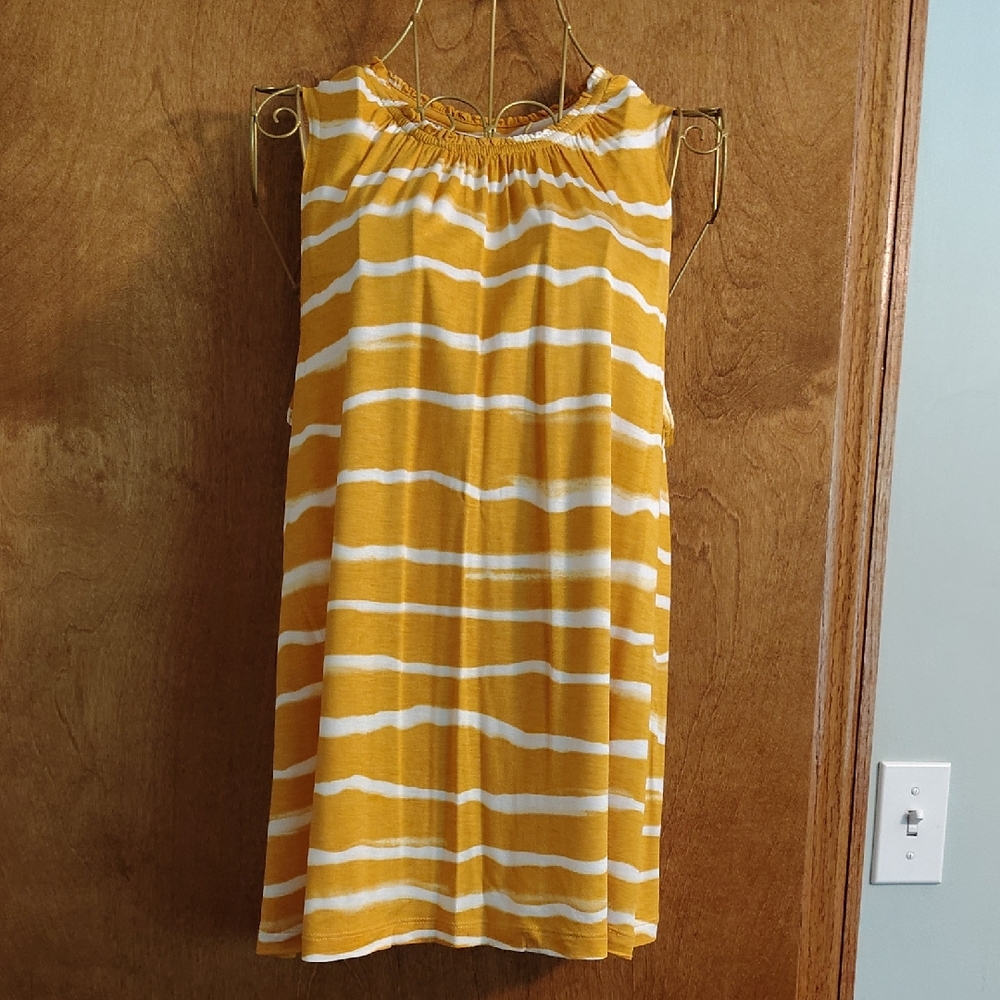 Simply Vera Vera Wang Mustard and Cream Striped Top